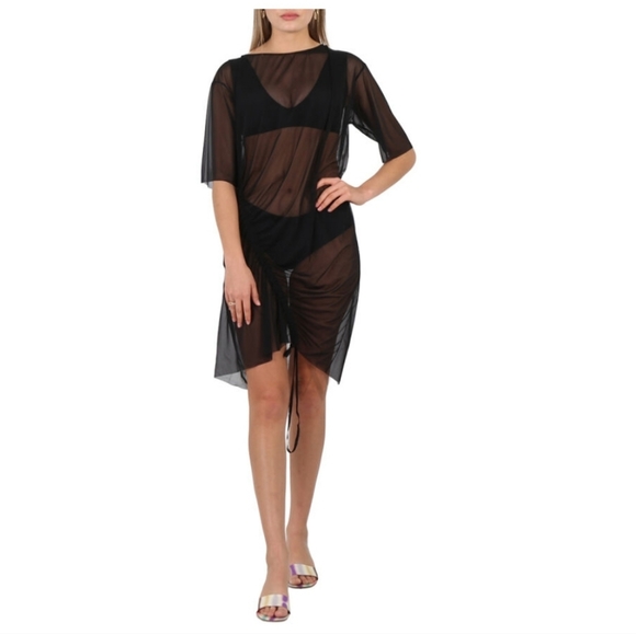 NEW Wolford Ladies Transparent Soft Tulle Yoon Beach Cover Up In Amethyst Size M - Picture 3 of 16